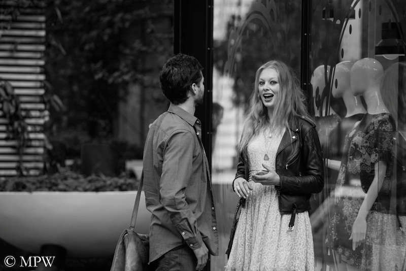 Auckland City street photo, Queent St, black and white